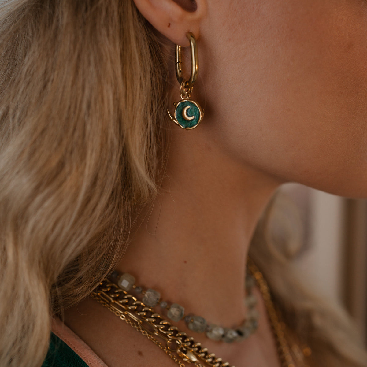Emerald Moon Charm