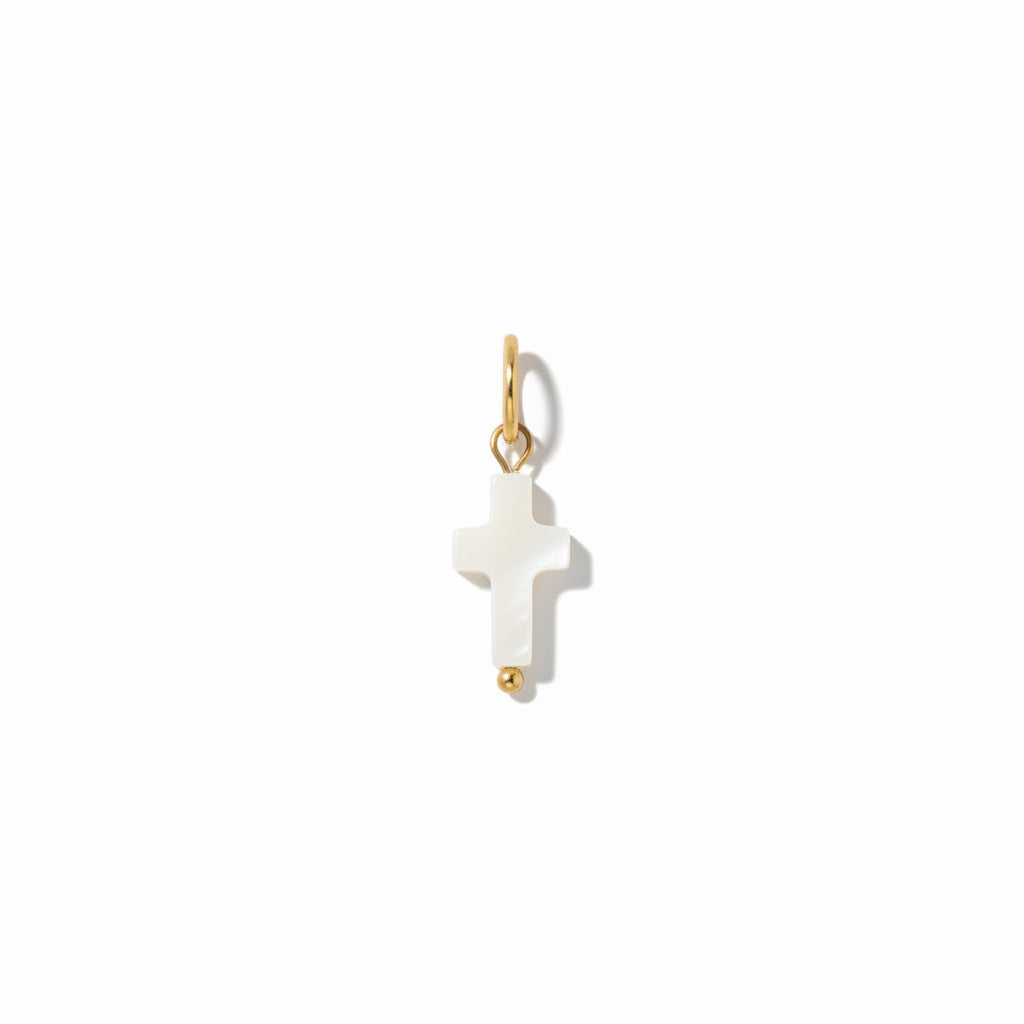 mother of pearl cross charm